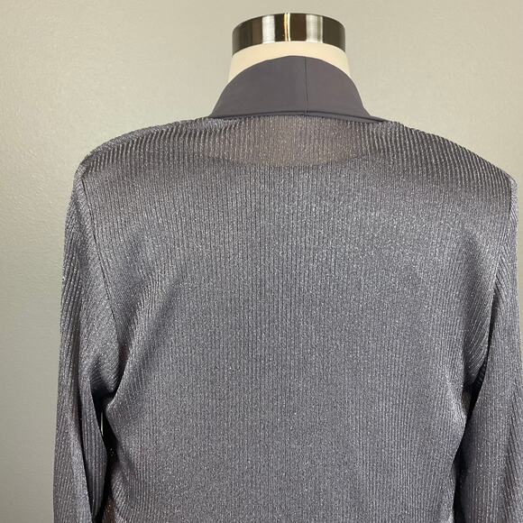 Two-Piece Shift Cocktail Dress and Jacket Size 14W Silver Metallic R&M Richards - Picture 6 of 15